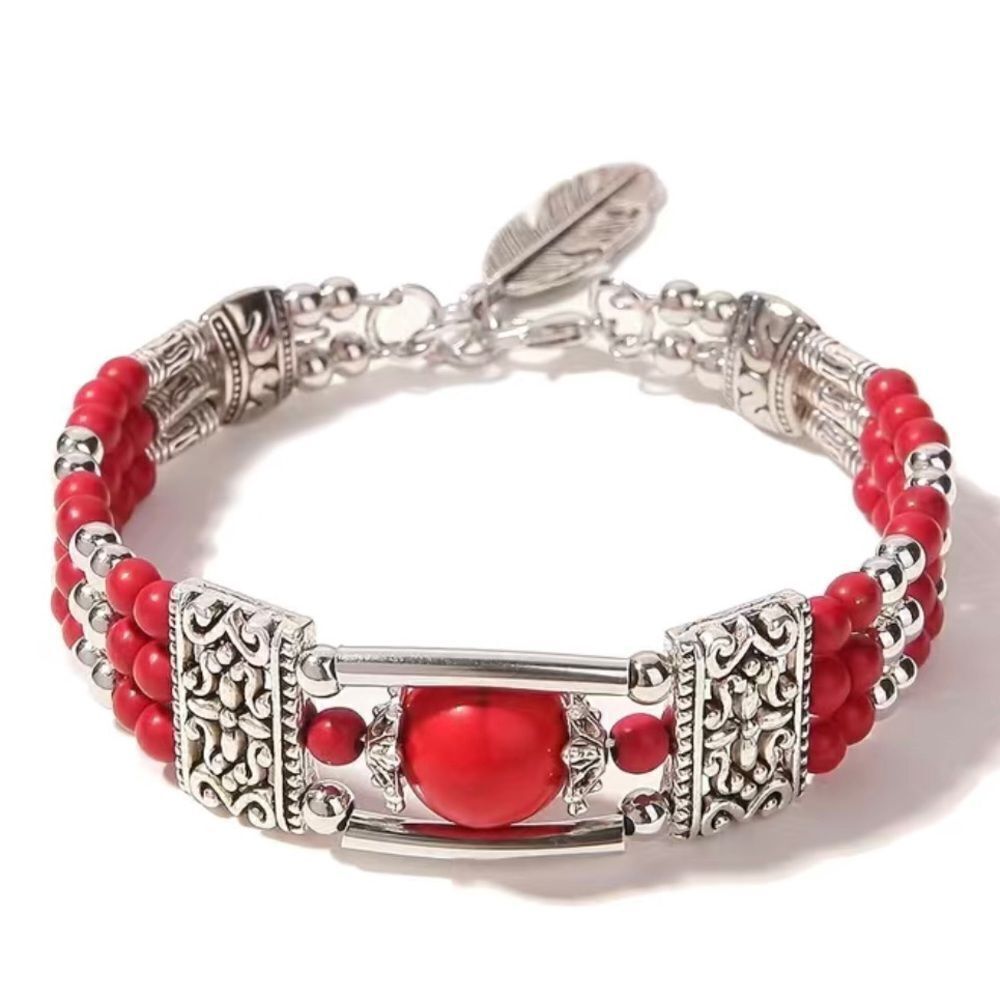 BOHO VINTAGE DESIGN SILVER BRACELET‎